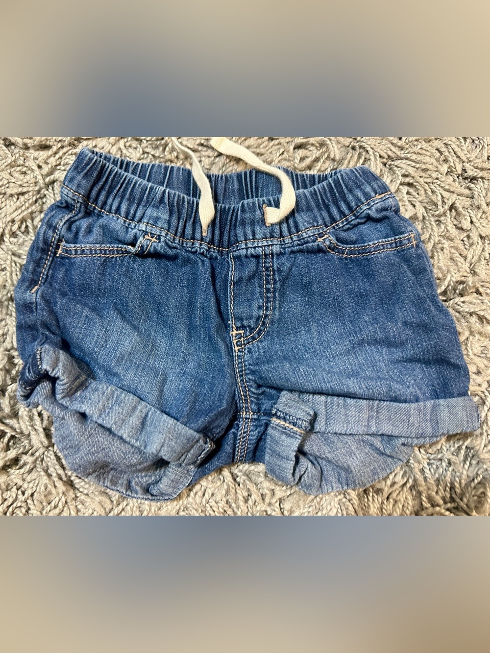 GAP Girls' Rolled Cuff Denim Shorts - Blue
